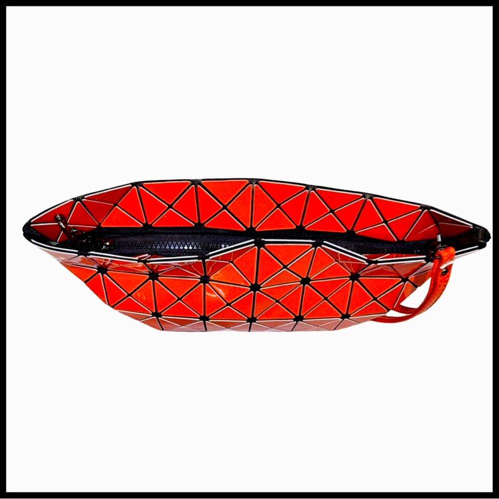 Bao Bao Issey Miyake Style Geometric Prism Orange Wristlet Crossbody Origami Bag - Picture 10 of 11
